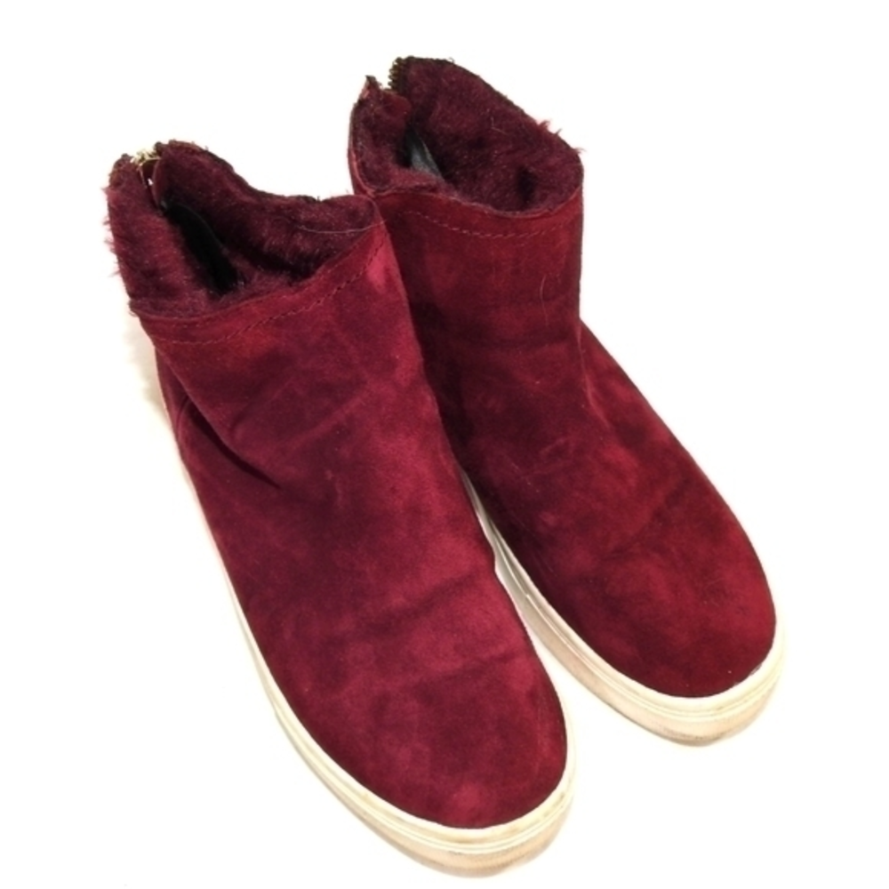 H & M Wine‎ Red Zip Ankle Sneakers Size 6